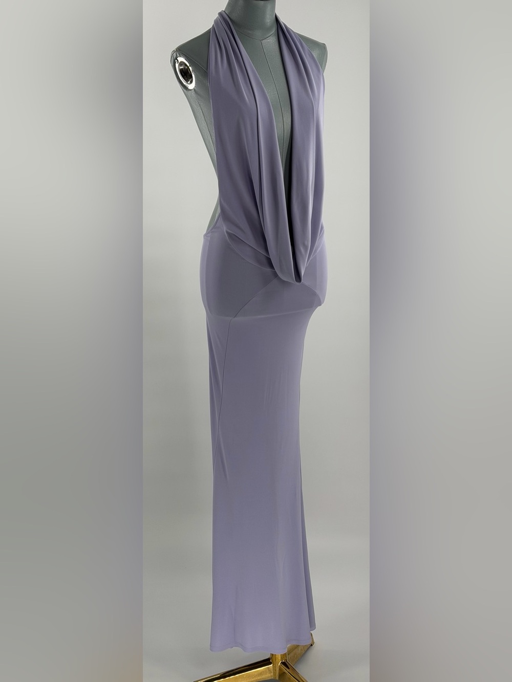 🆕 RAT & BOA 🧿 NWOT Aris Maxi Cowl Halter Neck Midi Dress, Lilac Sz XS *NOTAGS* - Picture 4 of 17